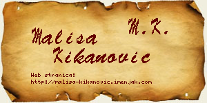 Mališa Kikanović vizit kartica
